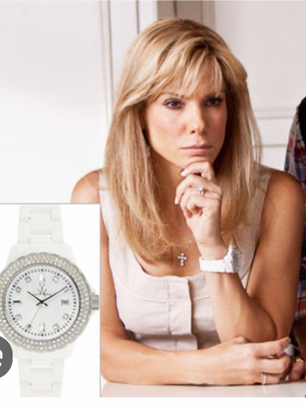 Toy watch classic plasteramic watch white with Swarovski crystals